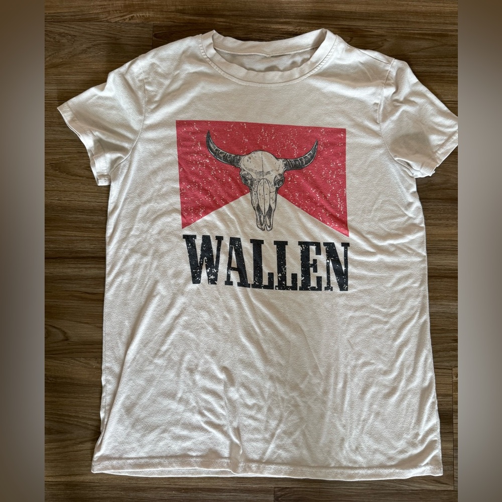 Gildan White Tee with Red and Black Graphic